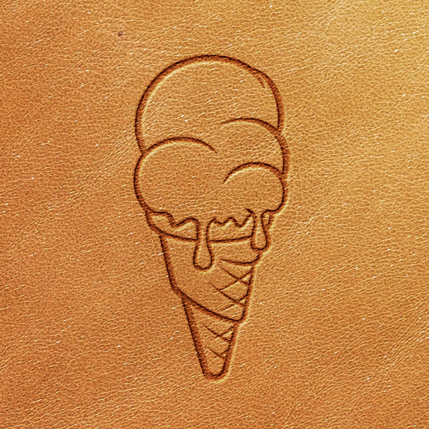 Ice Cream Cone Delrin Leather Stamp - All Good Leather Co.