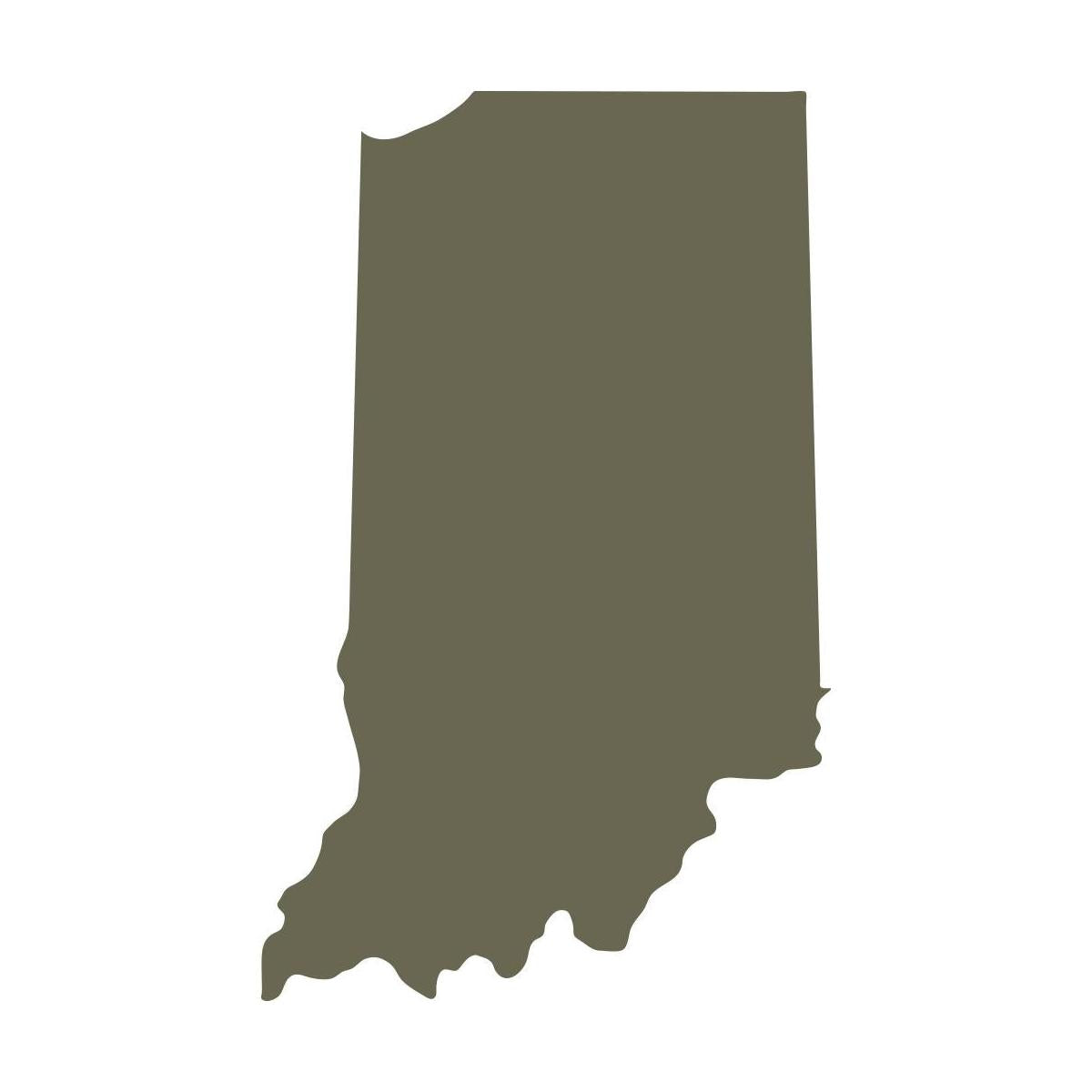 Simple and accurate outline of the state of Indiana, ideal for state pride projects, travel-themed designs, and personalized leatherwork.