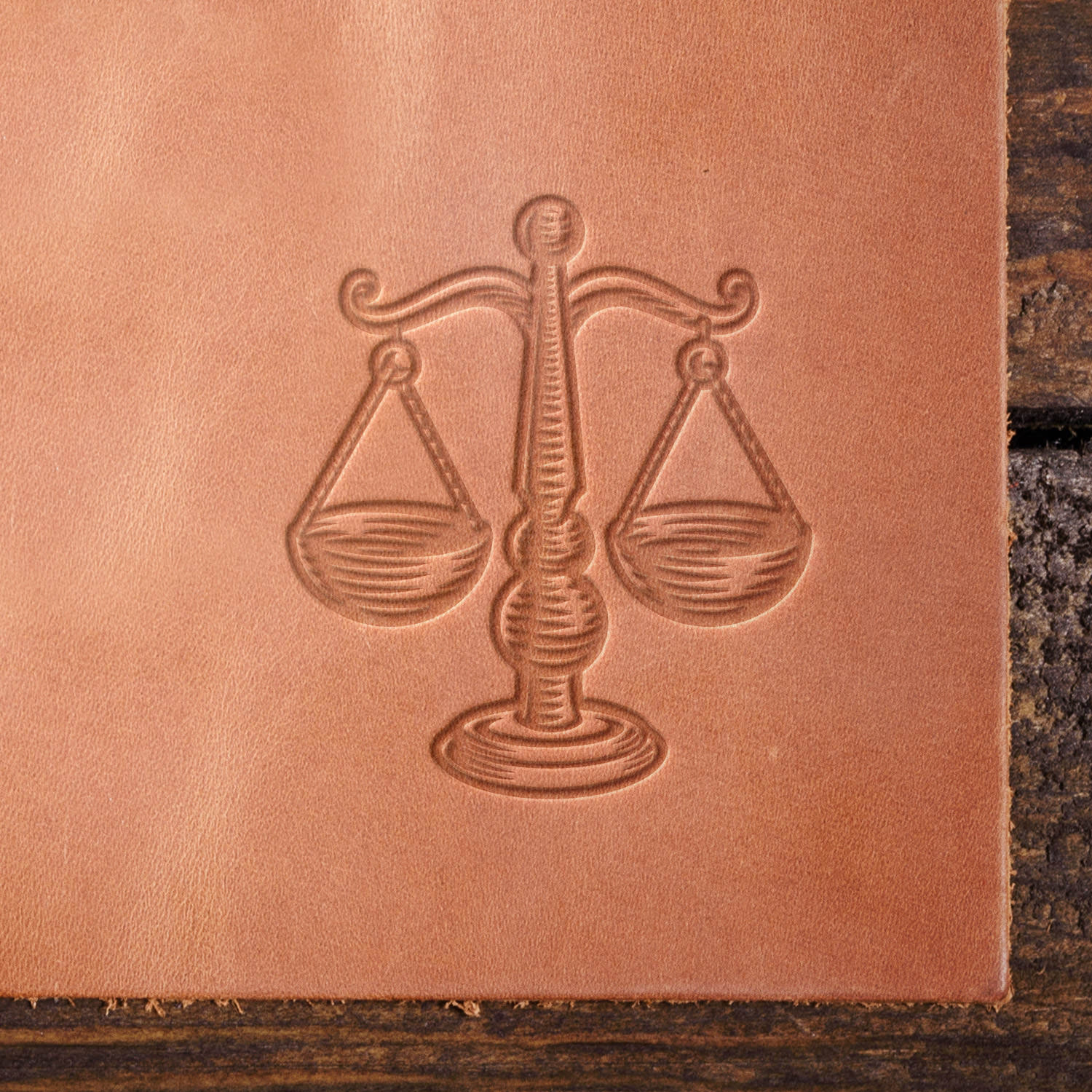 Libra Zodiac Sign Scales Delrin Leather Stamp - All Good Leather Co.