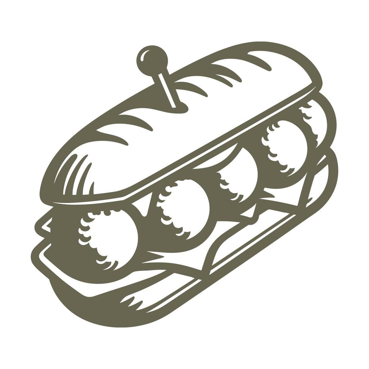 Meatball Sandwhich Delrin Leather Stamp - All Good Leather Co.