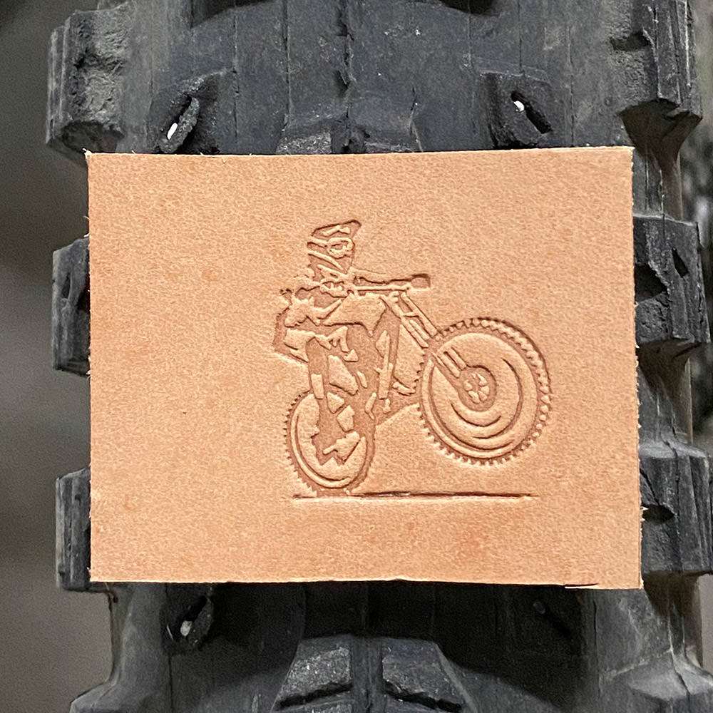 stamp fahrradhelm Mountain Bike Delrin Leather Stamp 1.75"x1.7"