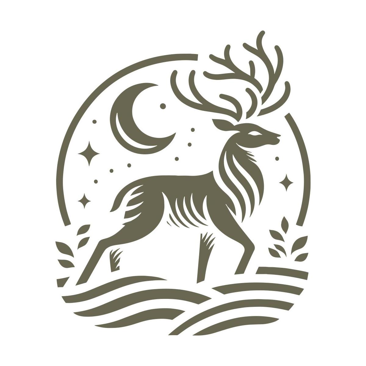 Night Deer Scene Delrin Leather Stamp - All Good Leather Co.