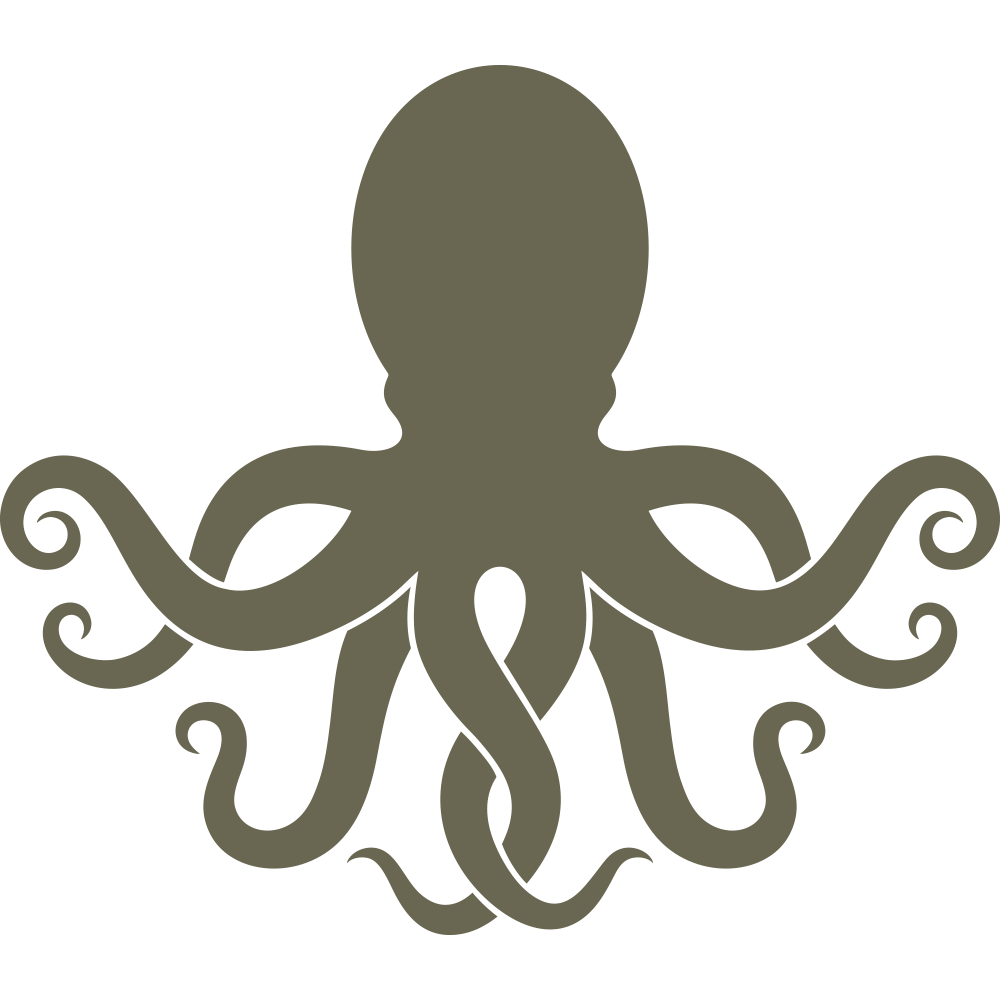 Octopus silhouette design for Delrin leather stamp