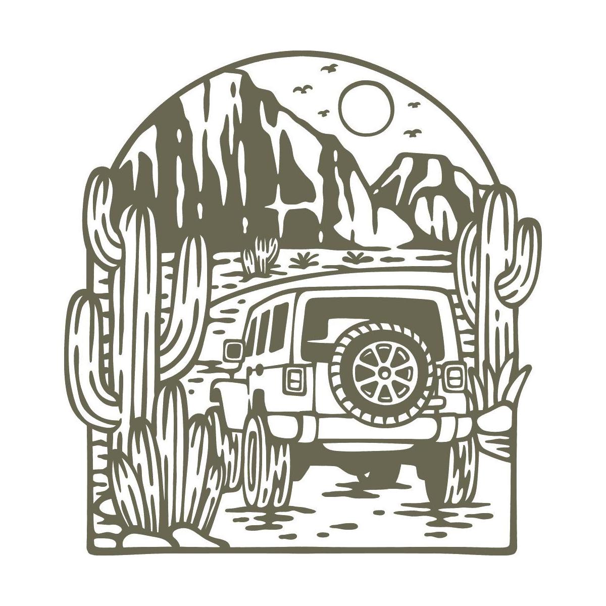 Off - Road Mountain Scene Delrin Leather Stamp - All Good Leather Co.