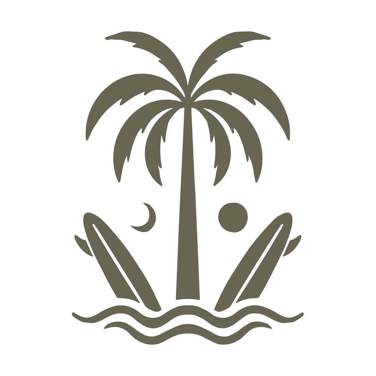 Palm Tree with Surf Boards Delrin Leather Stamp - All Good Leather Co.
