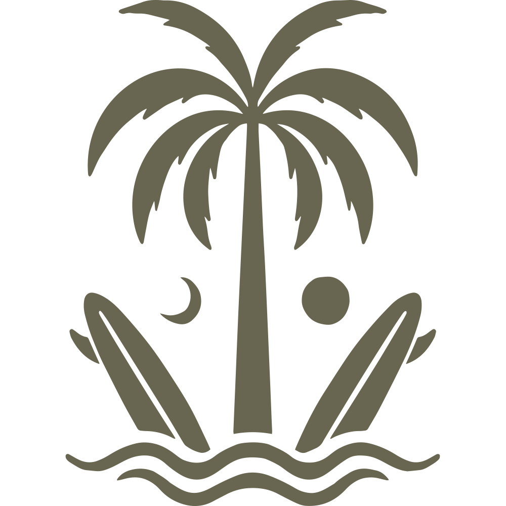 Palm Tree with Surf Boards Delrin Leather Stamp - All Good Leather Co.