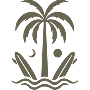 Palm Tree with Surf Boards Delrin Leather Stamp - All Good Leather Co.