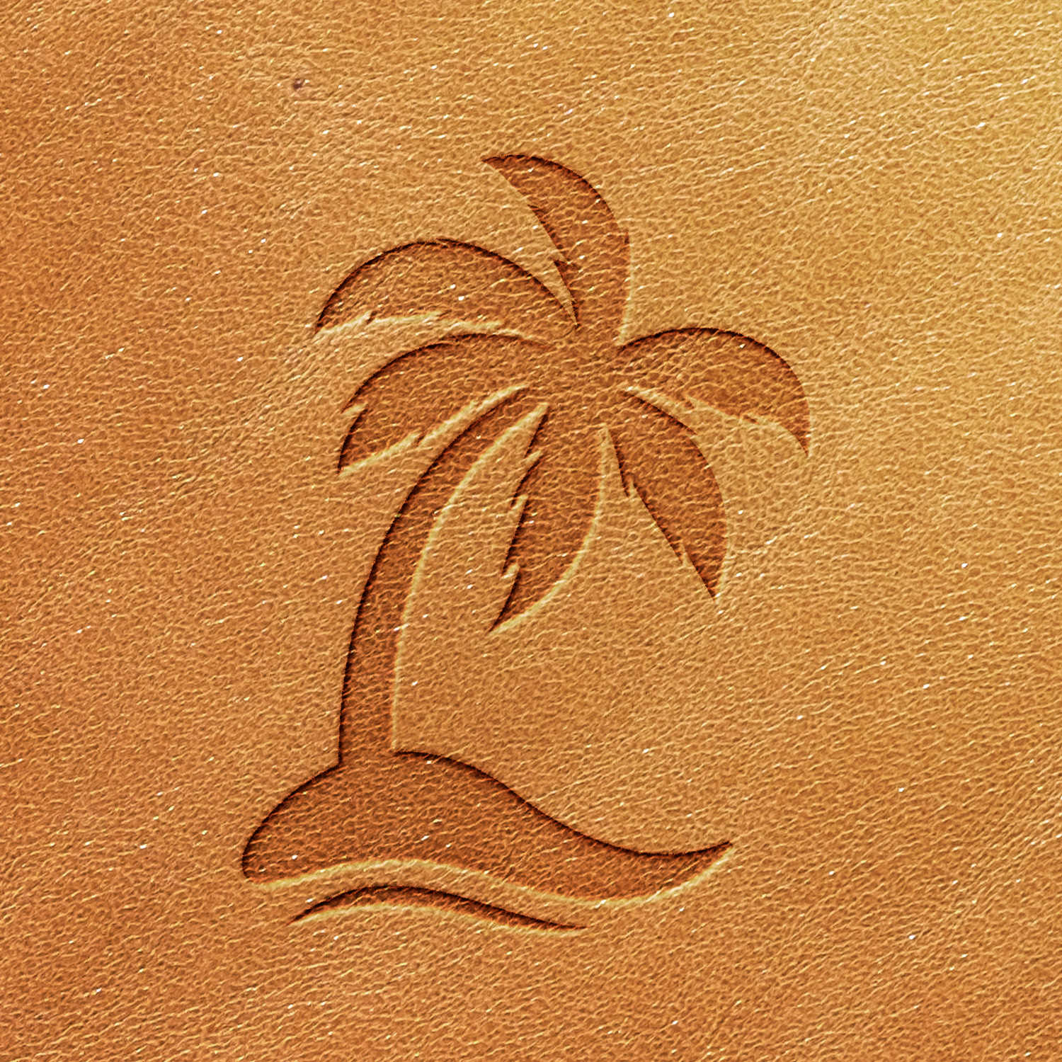 Palm Trees Delrin Leather Stamp - All Good Leather Co.