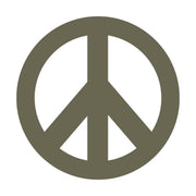 Delrin leather stamp design of a classic peace symbol in a bold circular style.