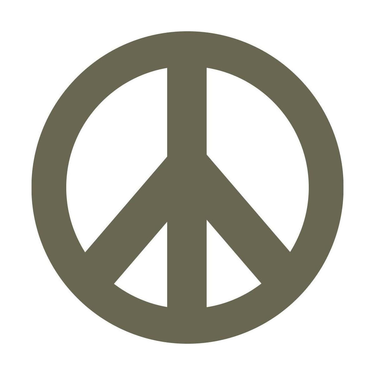 Delrin leather stamp design of a classic peace symbol in a bold circular style.