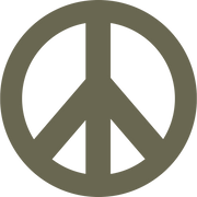 Delrin leather stamp design of a classic peace symbol in a bold circular style.