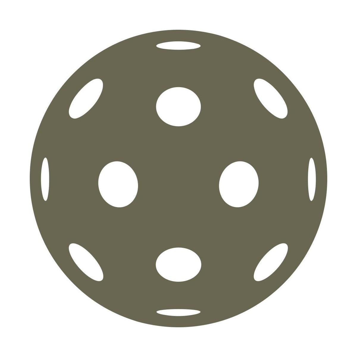 Pickleball design featuring a perforated ball with evenly spaced holes, perfect for sports-themed leathercraft and pickleball enthusiasts.