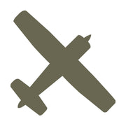 Small airplane silhouette design for a Delrin leather stamp.
