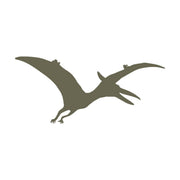 Silhouette illustration of a flying pterodactyl with outstretched wings, designed for use as a Delrin leather stamp.