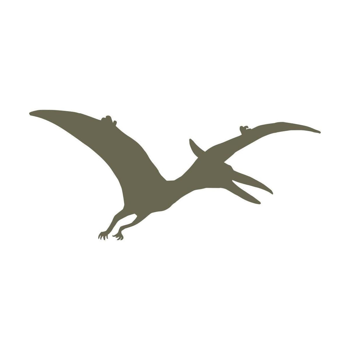 Silhouette illustration of a flying pterodactyl with outstretched wings, designed for use as a Delrin leather stamp.