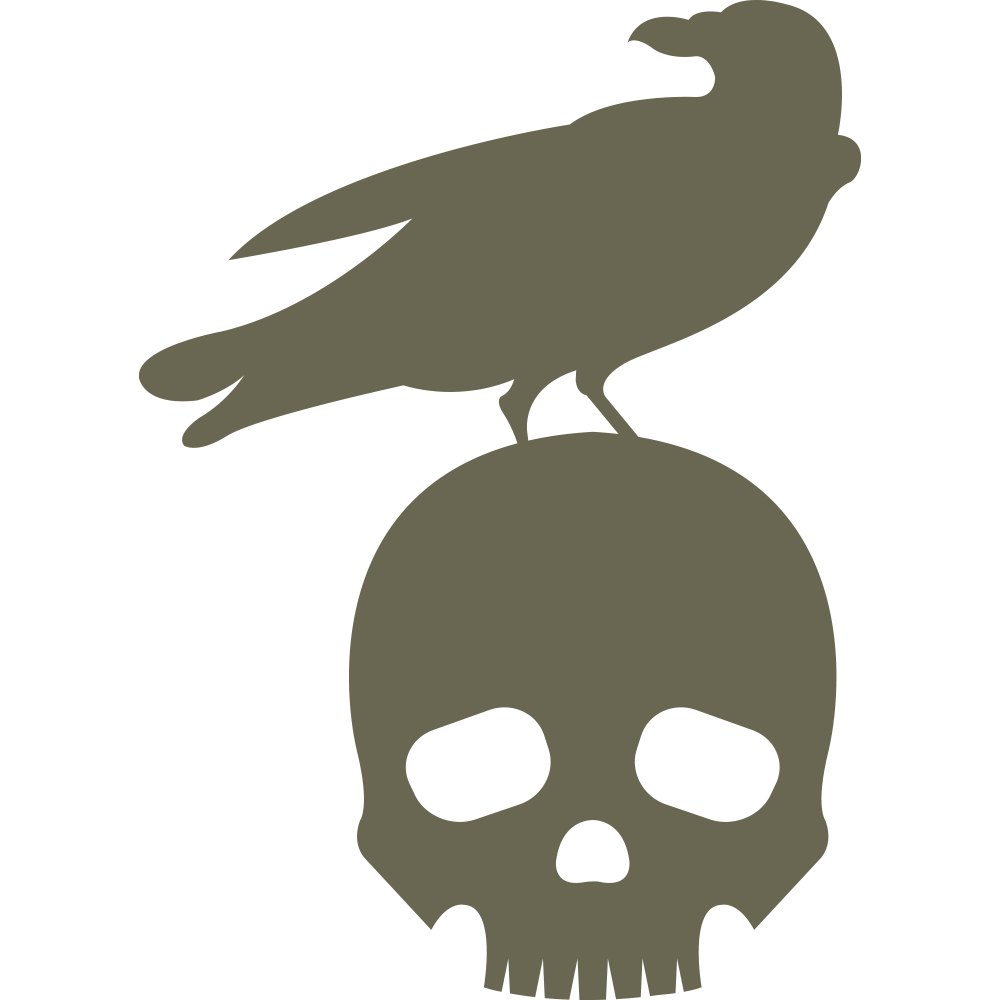 Raven on Skull Delrin Leather Stamp - All Good Leather Co.