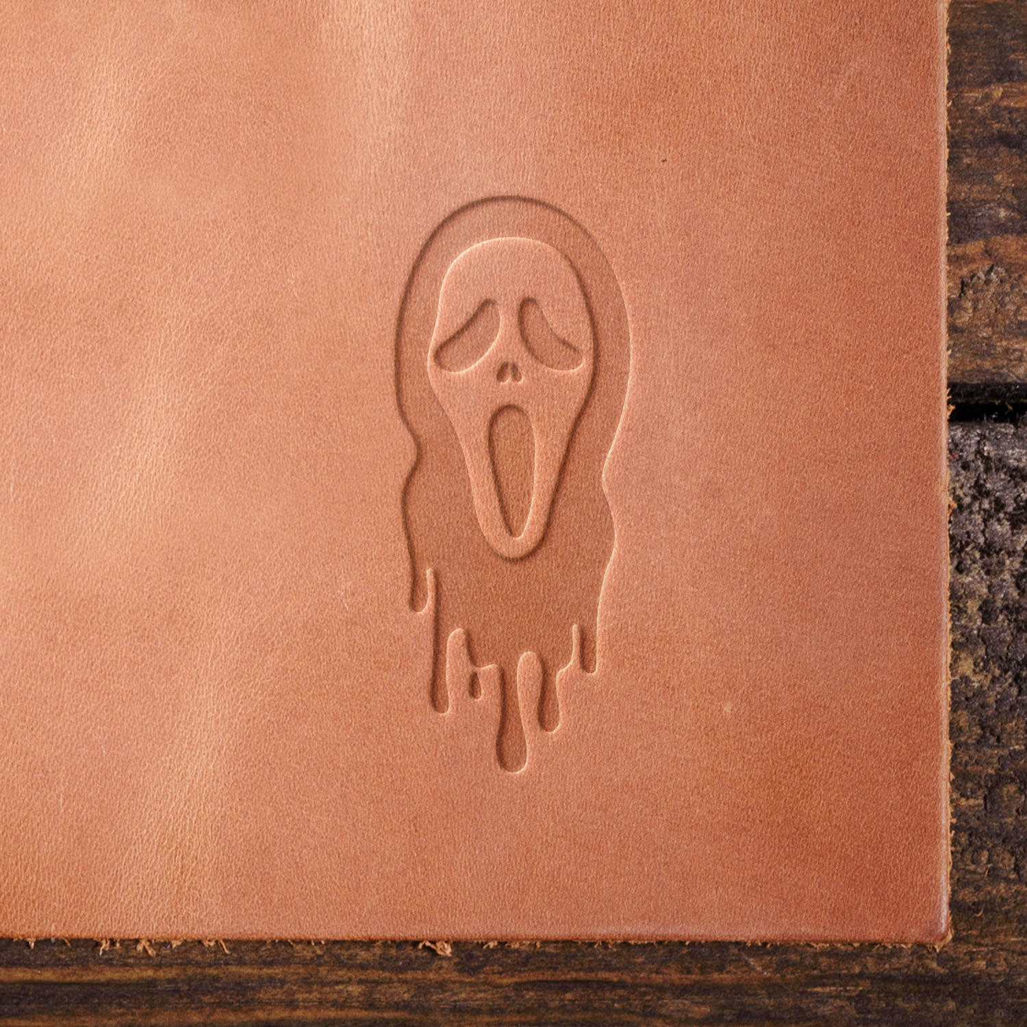 Scream Mask Leather Stamp - All Good Leather Co.