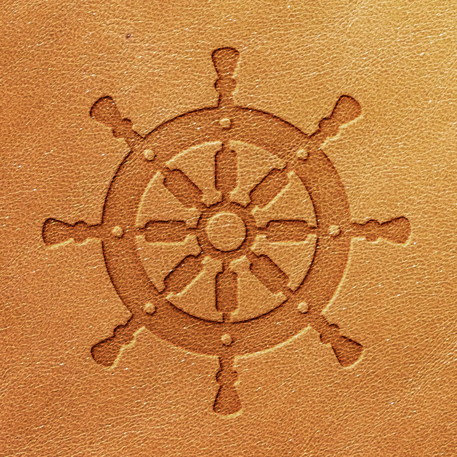 Ship Wheel Delrin Leather Stamp - All Good Leather Co.