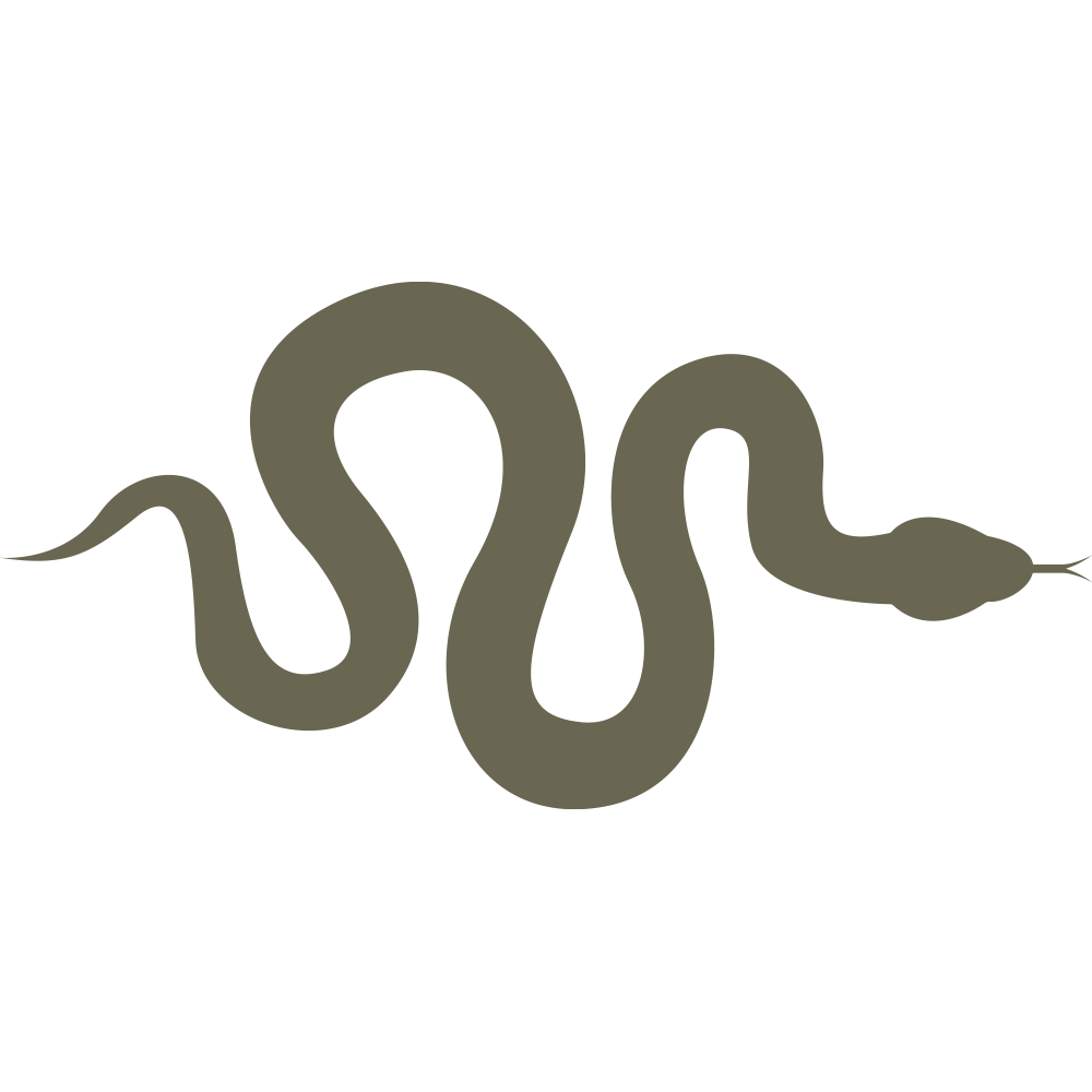Minimal snake silhouette design created for a Delrin leather stamp.