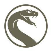 Circular snake emblem illustration designed for a Delrin leather stamp.