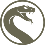 Circular snake emblem illustration designed for a Delrin leather stamp.