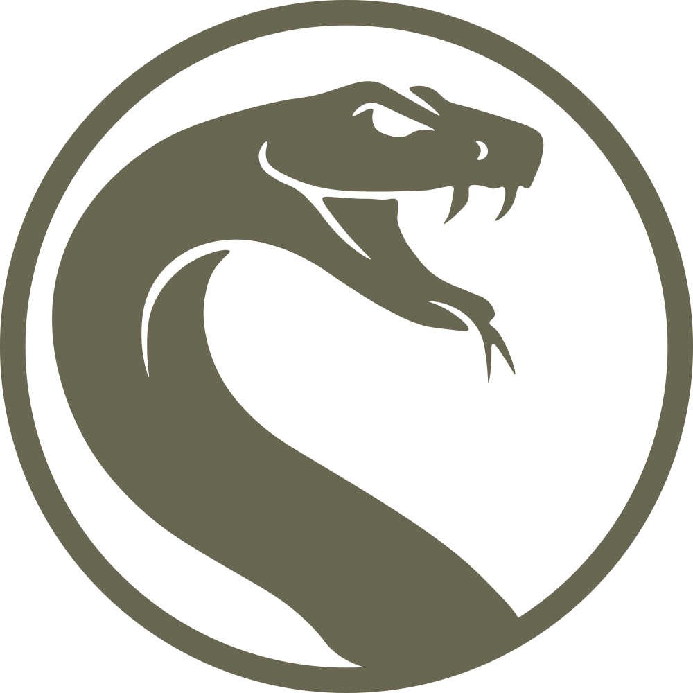 Circular snake emblem illustration designed for a Delrin leather stamp.