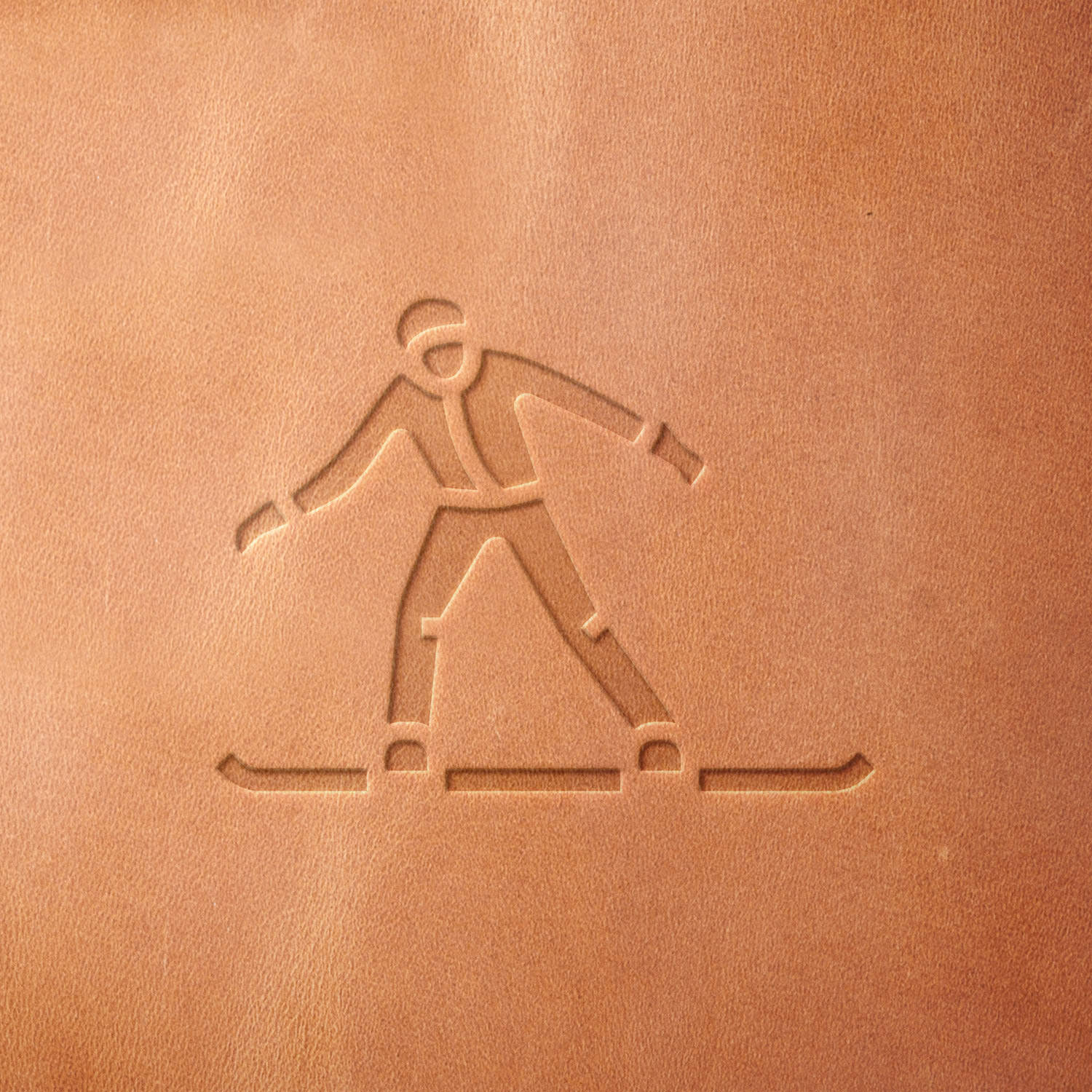 Snowboarder Delrin Leather Stamp - All Good Leather Co.