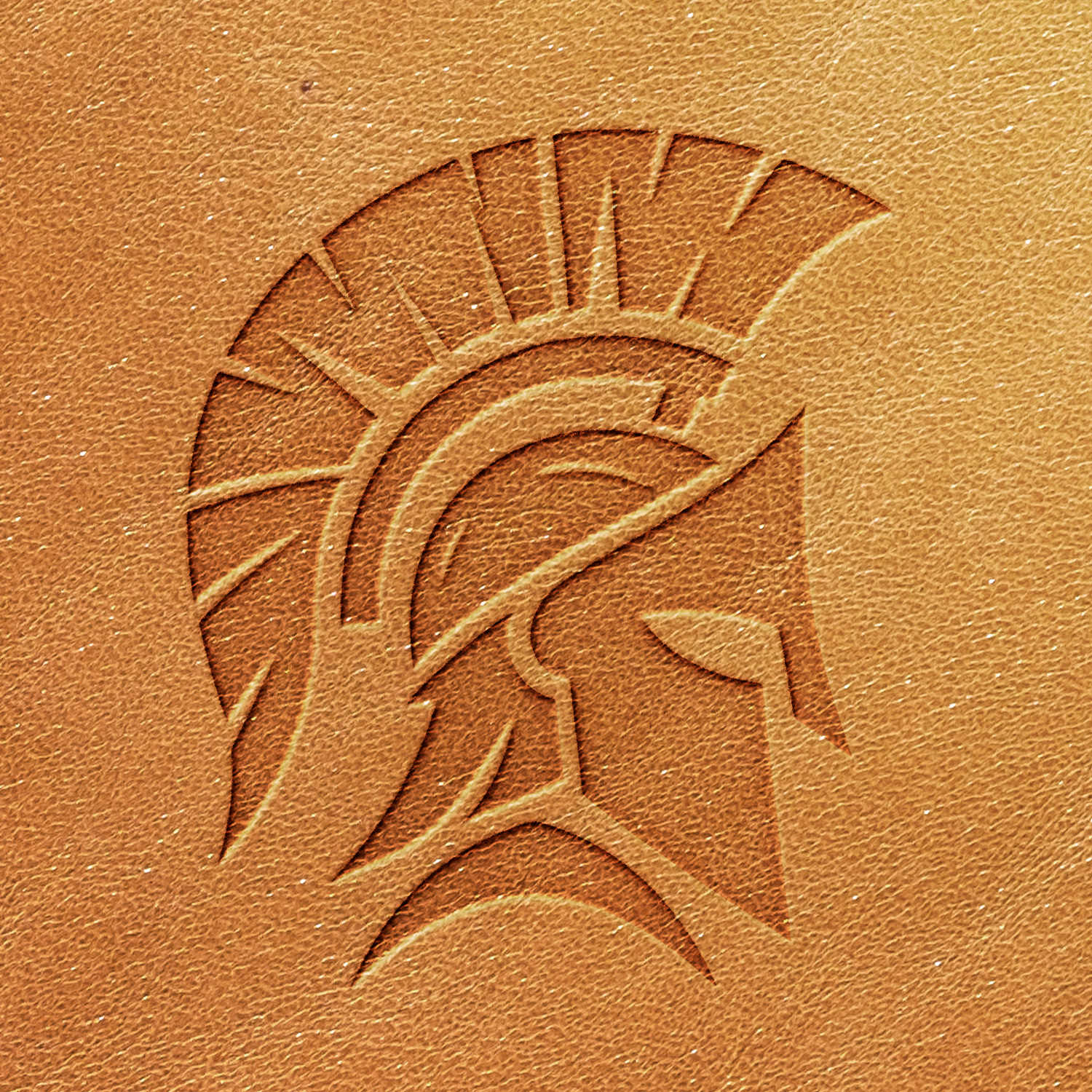 Spartan Helmet Delrin Leather Stamp - All Good Leather Co.