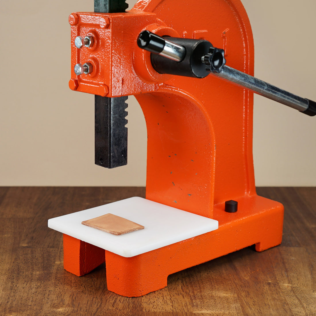 Place Leather on Press