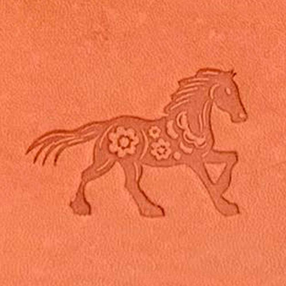 Chinese Zodiac Horse Delrin Leather Stamp
