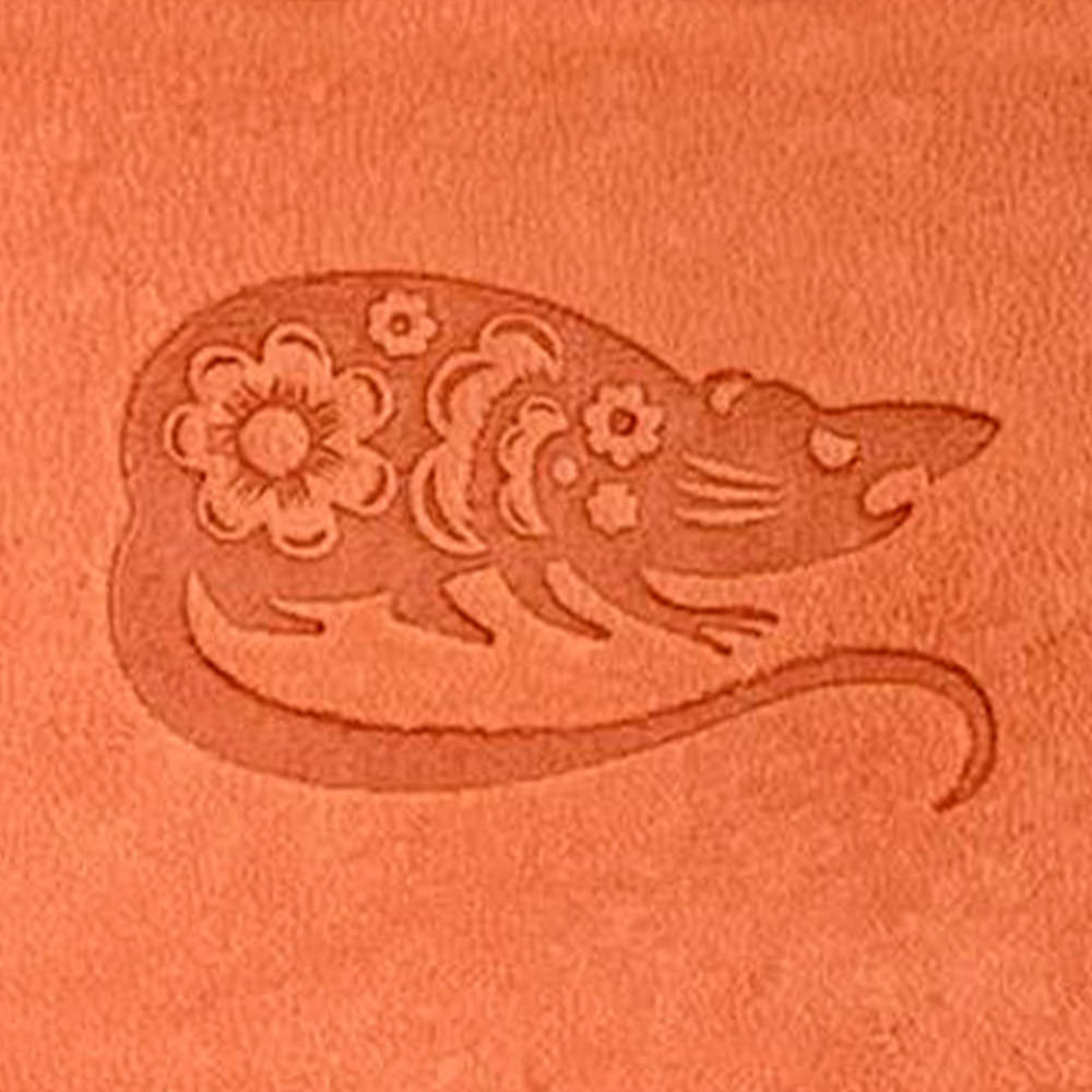 Chinese Zodiac Rat Delrin Leather Stamp