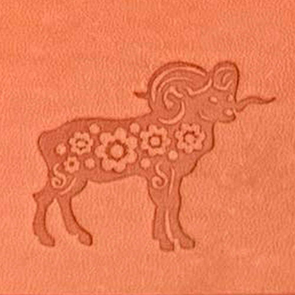 Chinese Zodiac Sheep Delrin Leather Stamp