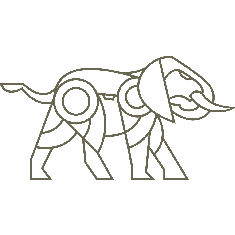 Elephant Line Art Delrin Leather Stamp
