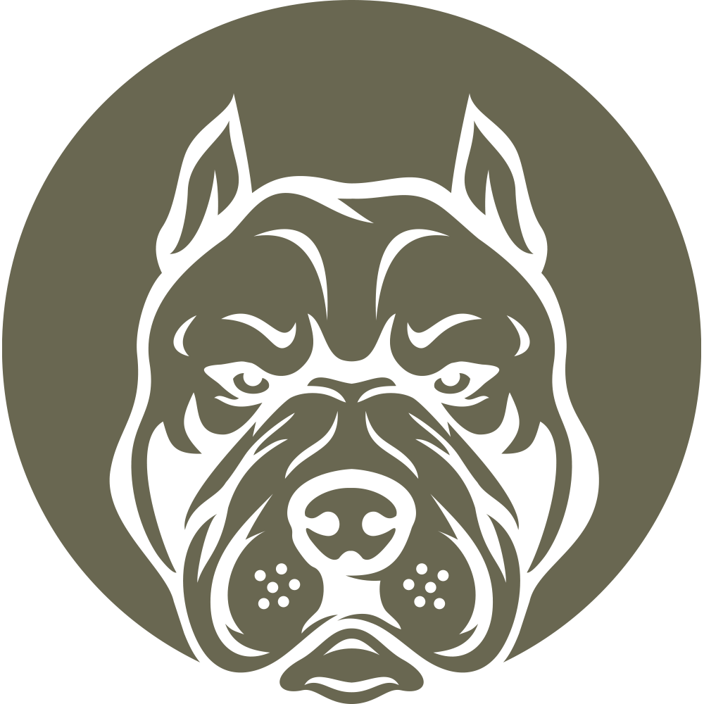 An image of the Pitbull Dog Delrin Leather Stamp featuring an empty, solid olive green square.