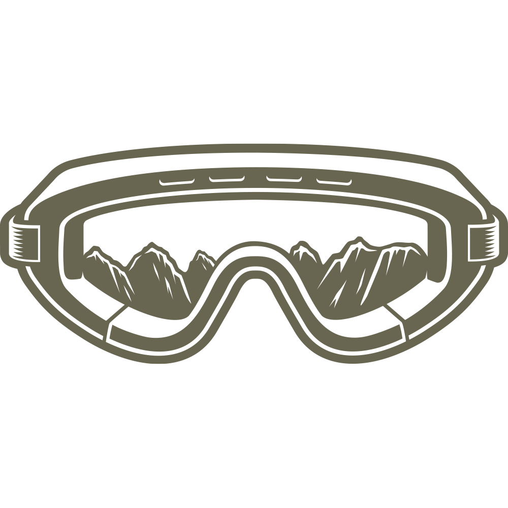 A rectangular area is filled with a solid olive-brown color, representing the Ski Goggles Delrin Leather Stamp. The space maintains sharp and clean edges, distinctly separating the filled-in color block from the white background. There are no noticeable features, textures, or markings within this defined section.