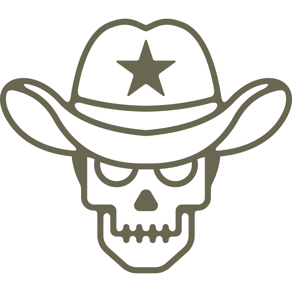 Cowboy Skull Delrin Leather Stamp