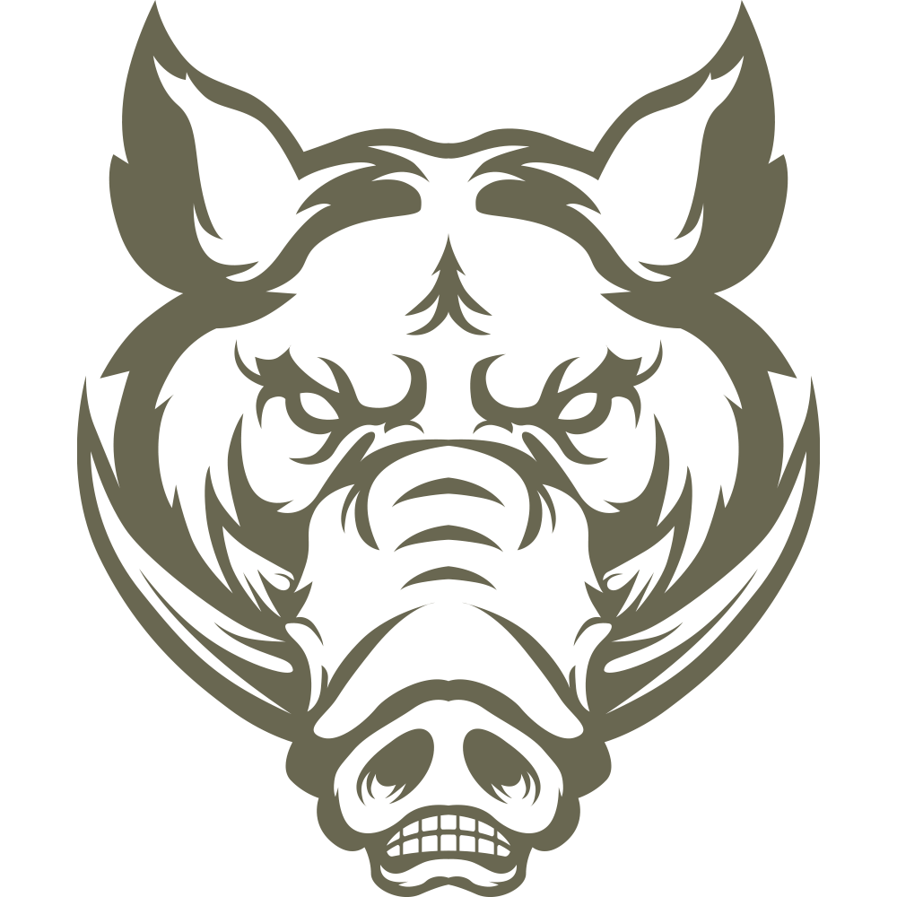 Detailed wild boar head leather stamp made from Delrin, ideal for adding fierce and rugged designs to leather projects for hunters and outdoor enthusiasts.